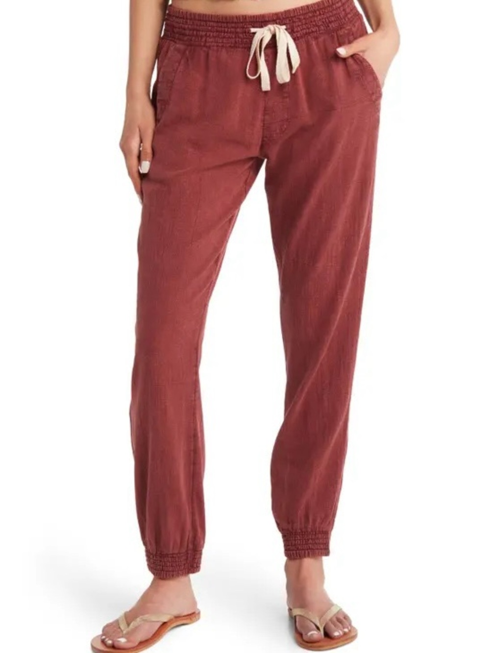 Rip Curl Classic Surf Pants Maroon Cotton Jogger Beach Resort Relaxed NWT Size S